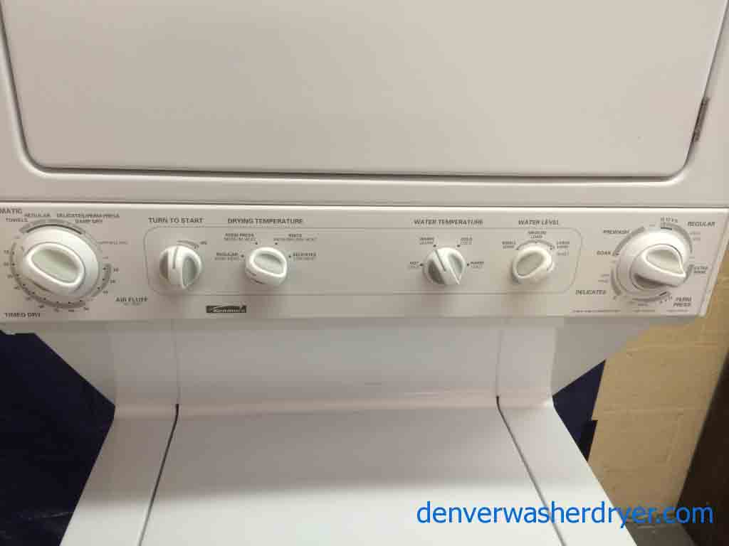 Full Sized Kenmore 27″ Stackable Washer/Dryer, Warranty Included