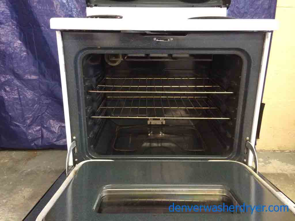 Large Images for GE Stove, 30″ White and Black, Self Cleaning! 1701