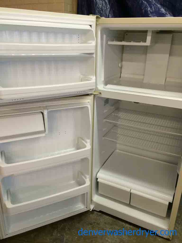 Hotpoint Refrigerator, 15 Cu Ft, Beige, Great Condition