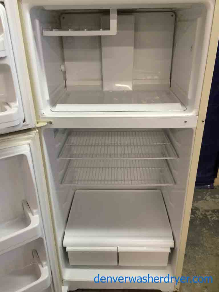 Hotpoint Refrigerator, 15 Cu Ft, Beige, Great Condition