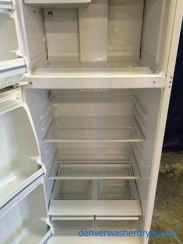 GE Refrigerator, White, 16 cu ft, glass bottom shelf