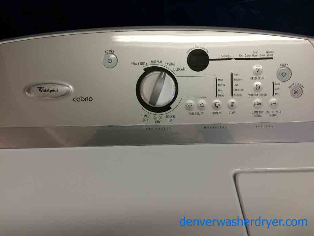 Whirlpool Cabrio Washer/Dryer, Energy Star, high efficiently, agitator-less