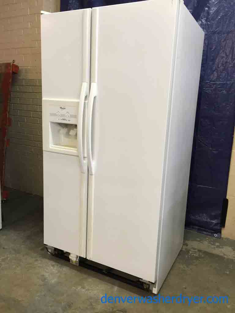 Whirlpool 25 Cu Ft Side By Side Refrigerator, White Unit #1809