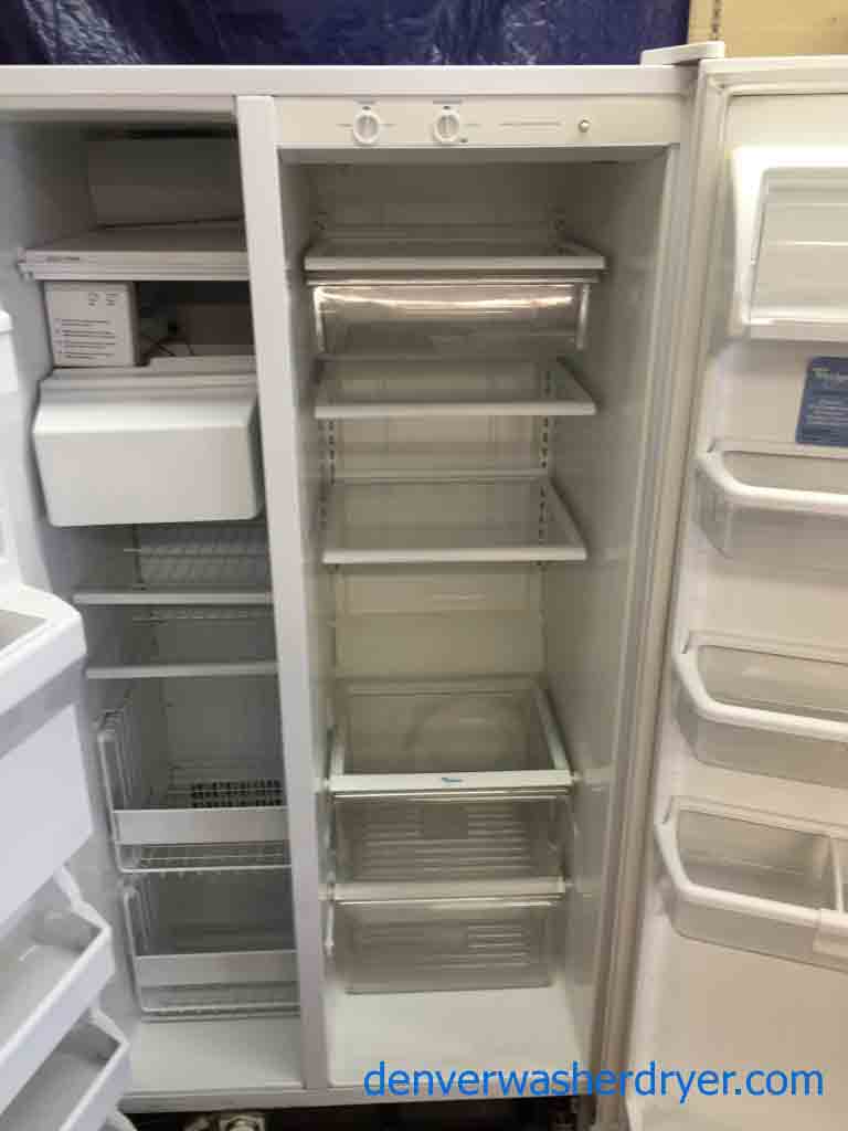 Whirlpool 25 Cu Ft Side By Side Refrigerator, White Unit #1809