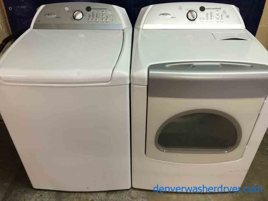 Whirlpool Cabrio Washer/Dryer Set, stainless basket, with agitator