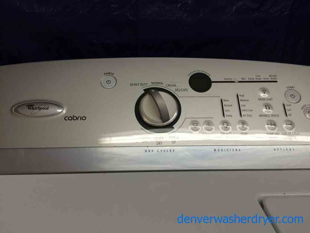 Whirlpool Cabrio Washer/Dryer Set, stainless basket, with agitator