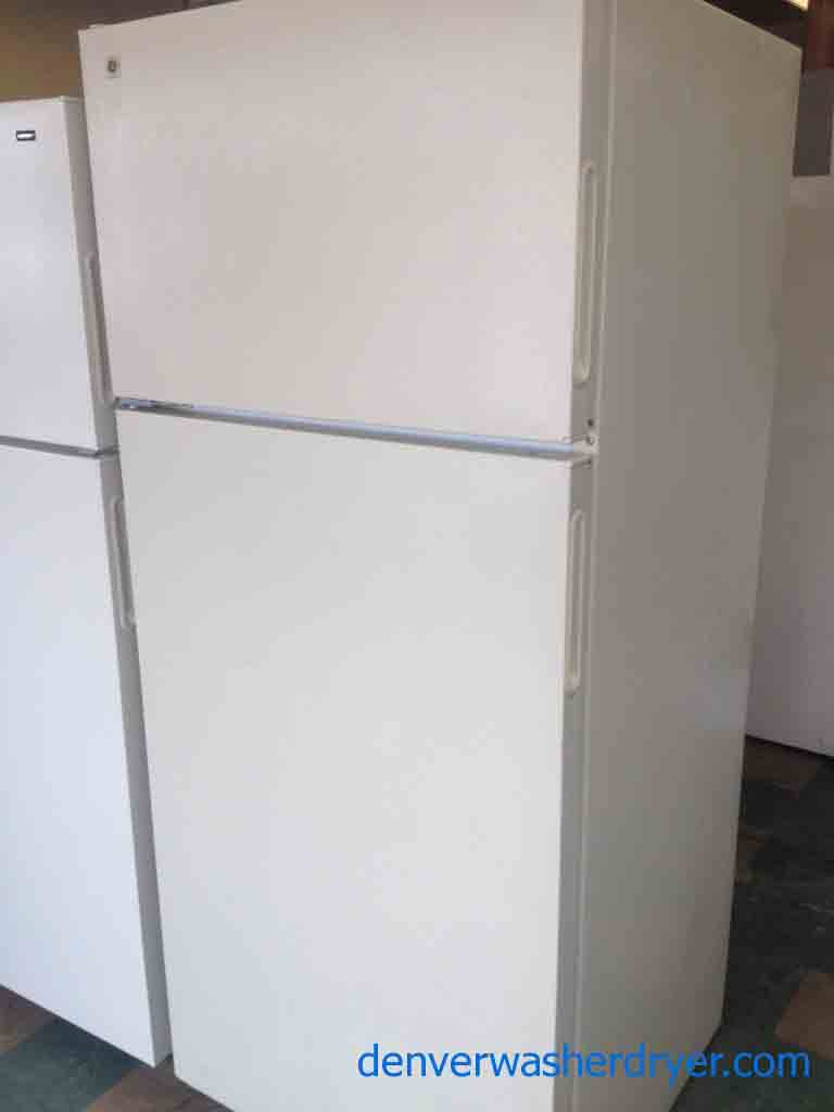 Beige 16 Cubic Foot GE Refrigerator