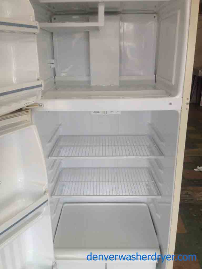 Beige 16 Cubic Foot GE Refrigerator