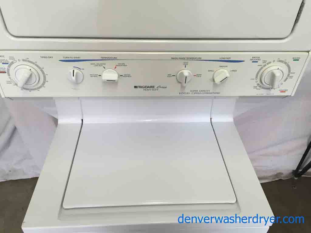 Full Sized 27″ Frigidaire Crown Stackable Washer/Dryer Combo, Great Condition!