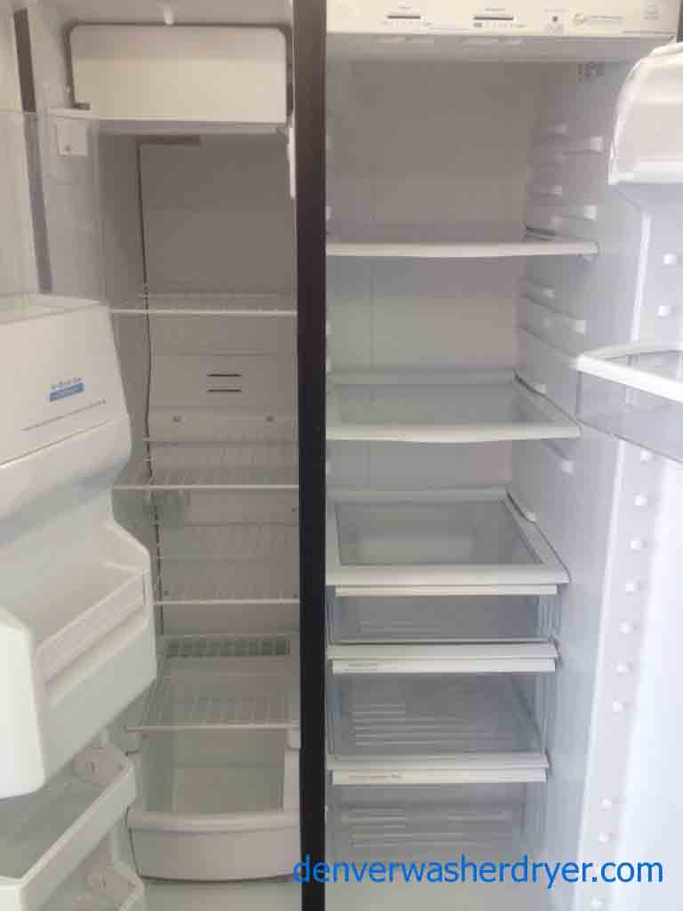 2012 Side-By-Side Black Whirlpool Refrigerator, 25.4 cu.ft.!