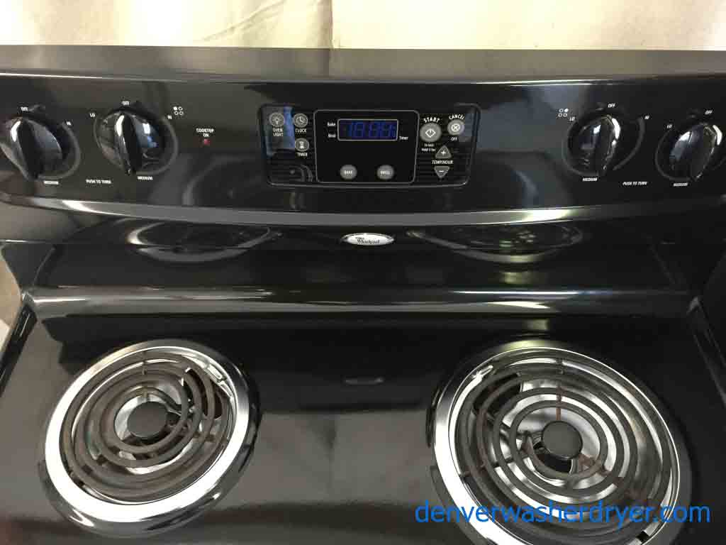 Black Whirlpool Kitchen Appliance Bundle, Great Condition and Matching
