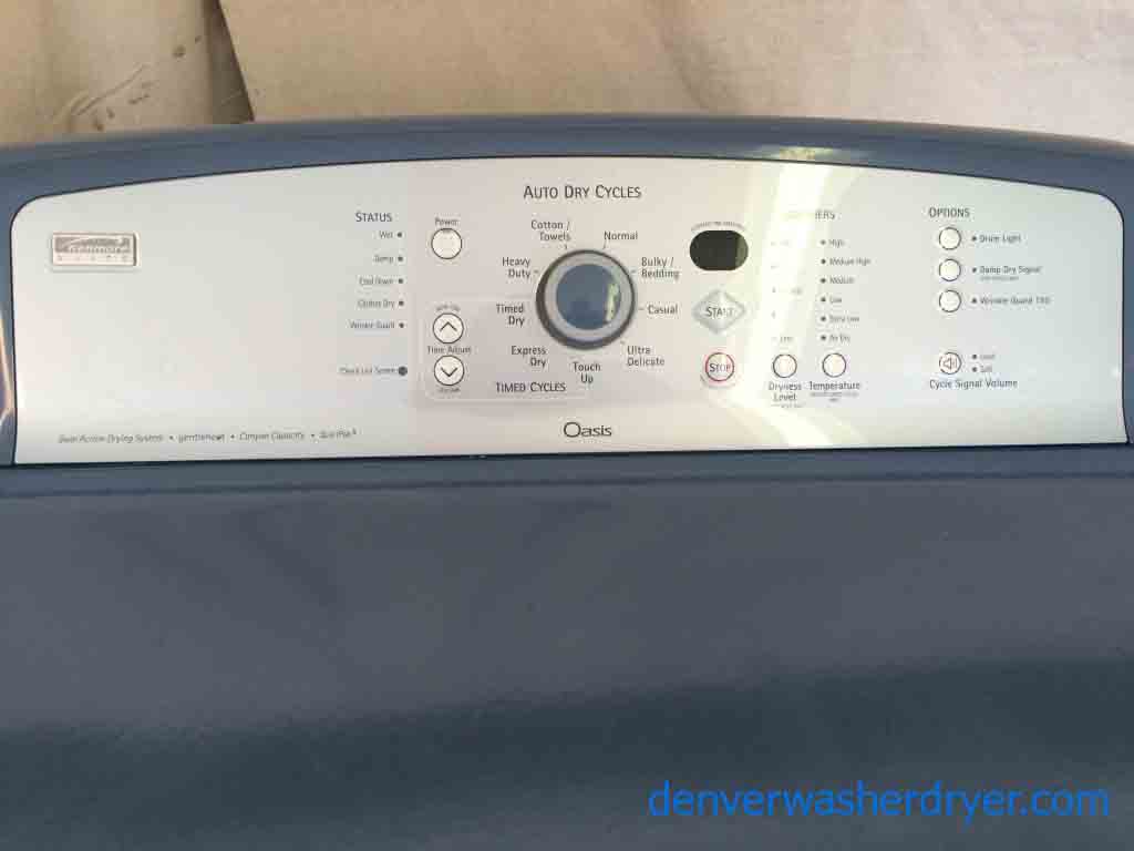 Kenmore Elite Oasis Washer/Dryer Set, Canyon Capacity, Super High End, Blue