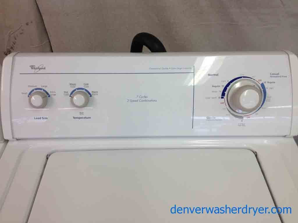 White Whirlpool Washer/Dryer Set, Super Capacity!