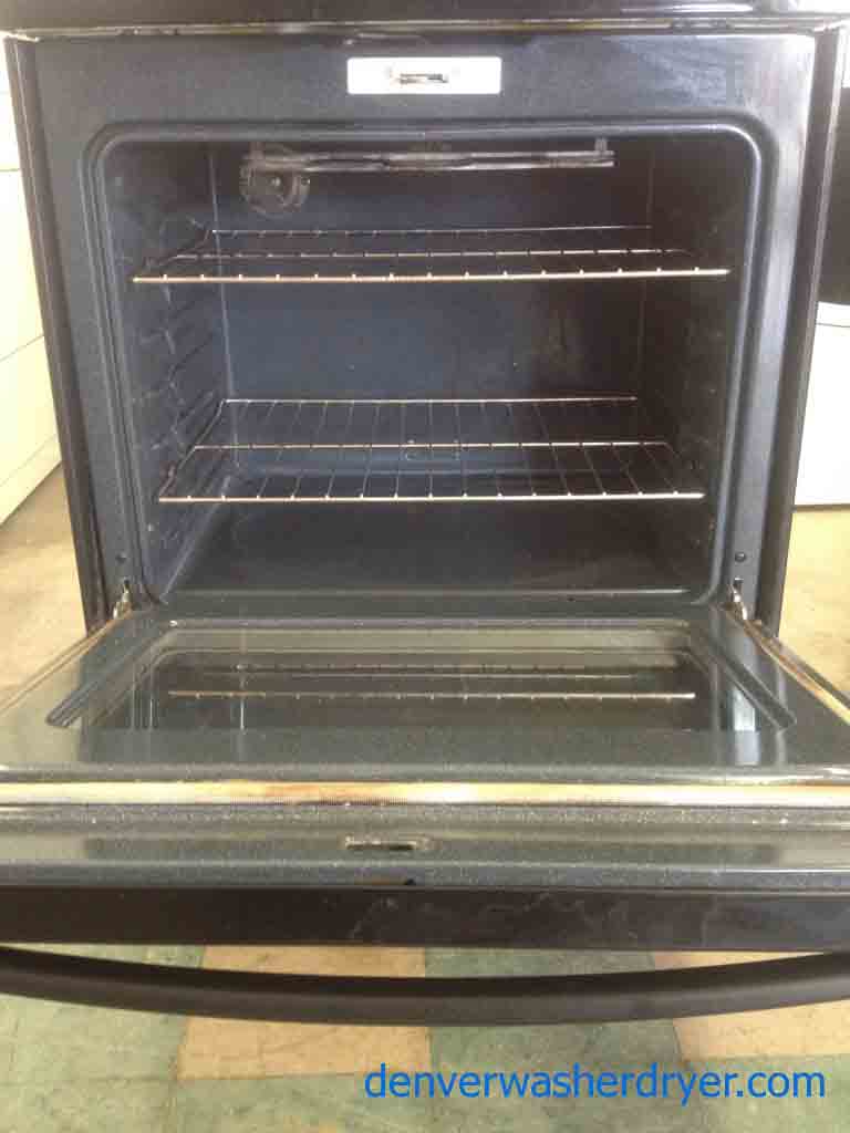 Black 4-Burner GE Glass Top Stove