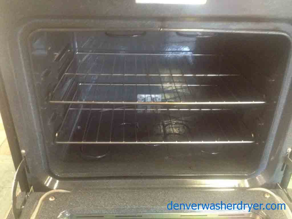 Black 4-Burner GE Glass Top Stove