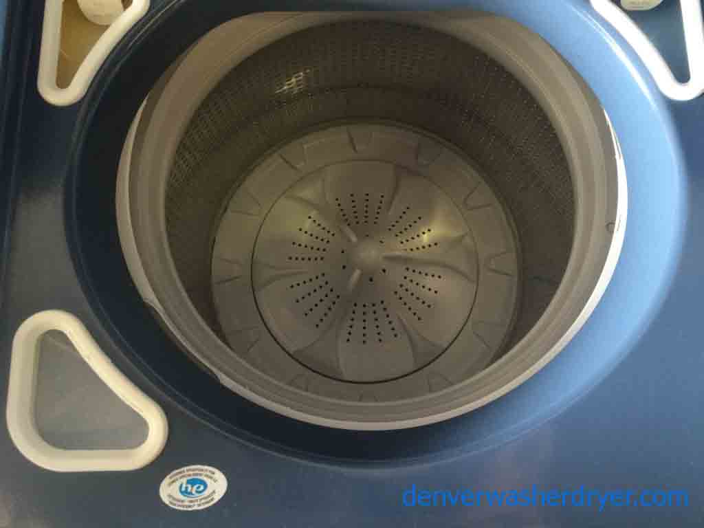Blue, HE, Kenmore Elite Oasis Washer/Dryer Set, Scratched/Dented
