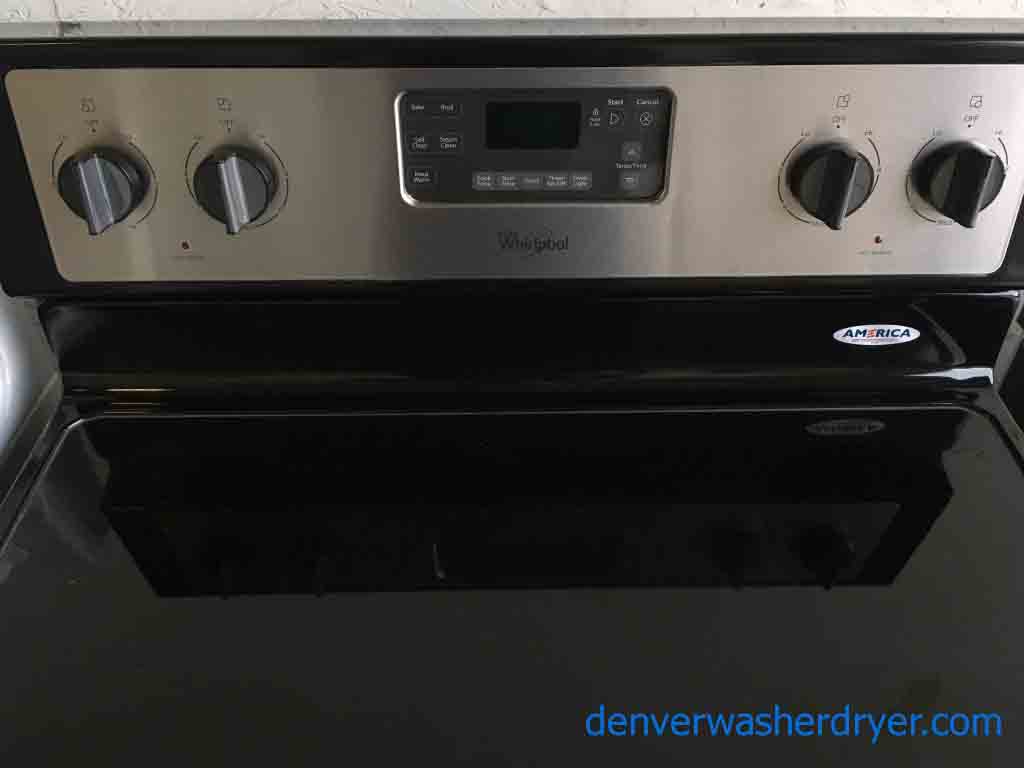 Black/Stainless Whirlpool Electric Stove! Steam!