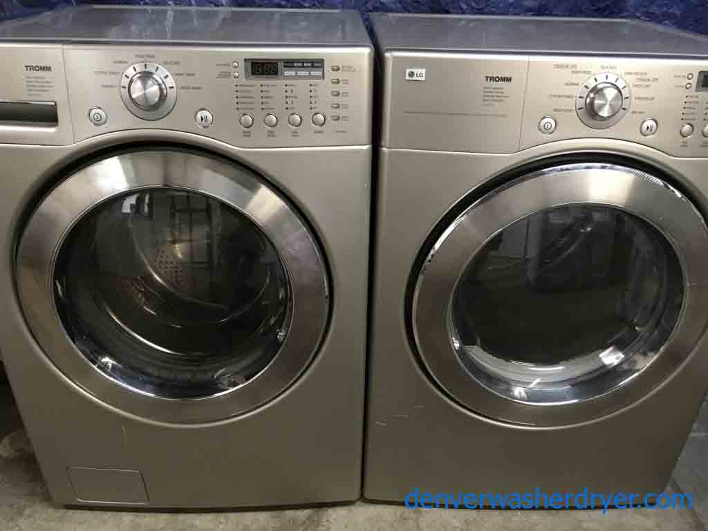 Silver LG Tromm Front Load Washer Dryer Set!