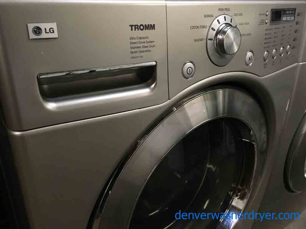 Silver LG Tromm Front Load Washer Dryer Set!