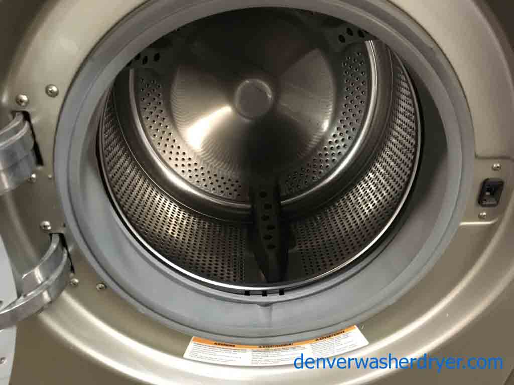 Silver LG Tromm Front Load Washer Dryer Set!