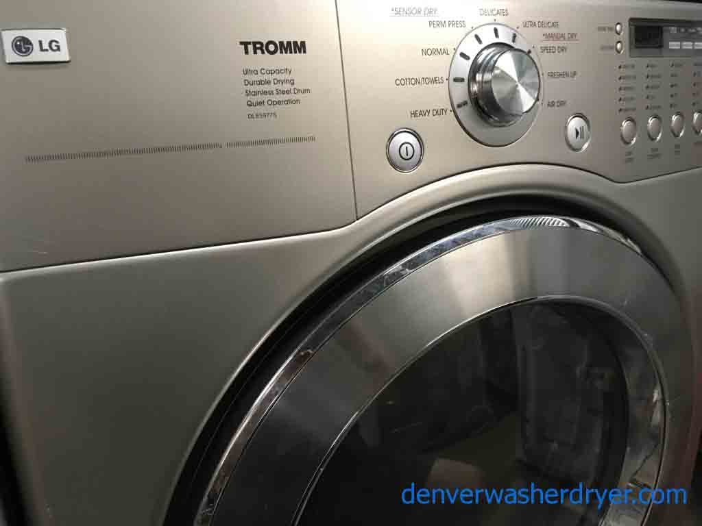 Silver LG Tromm Front Load Washer Dryer Set!