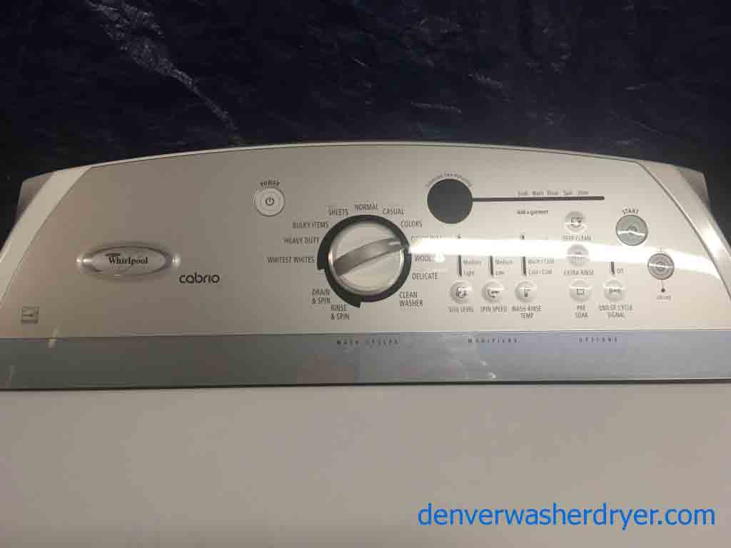 5 cu.ft. Whirlpool Cabrio Washer And Steam Dryer!
