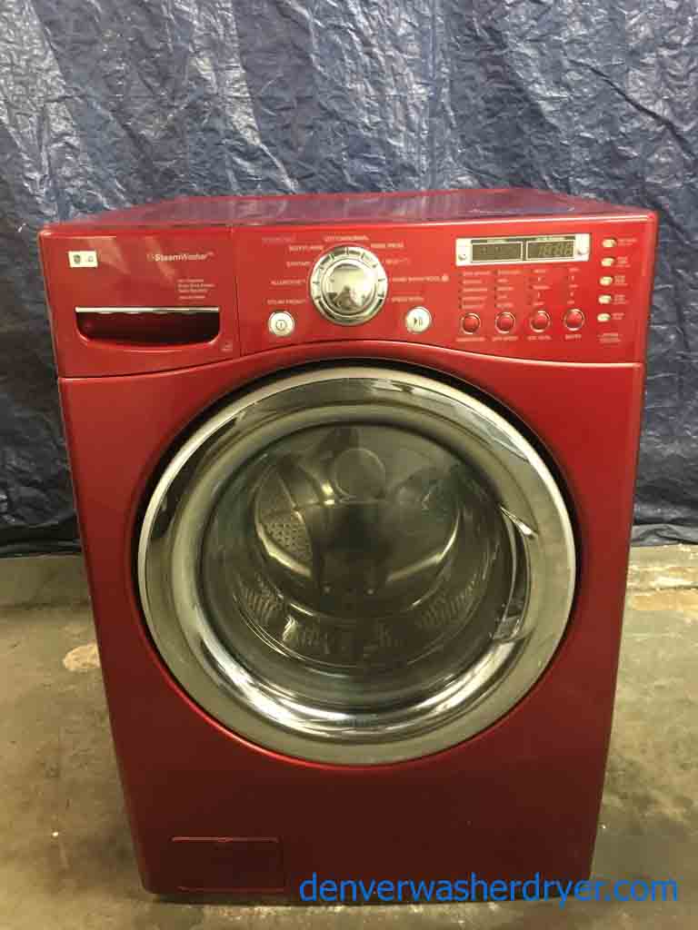 Beautiful Red LG Steam Washer