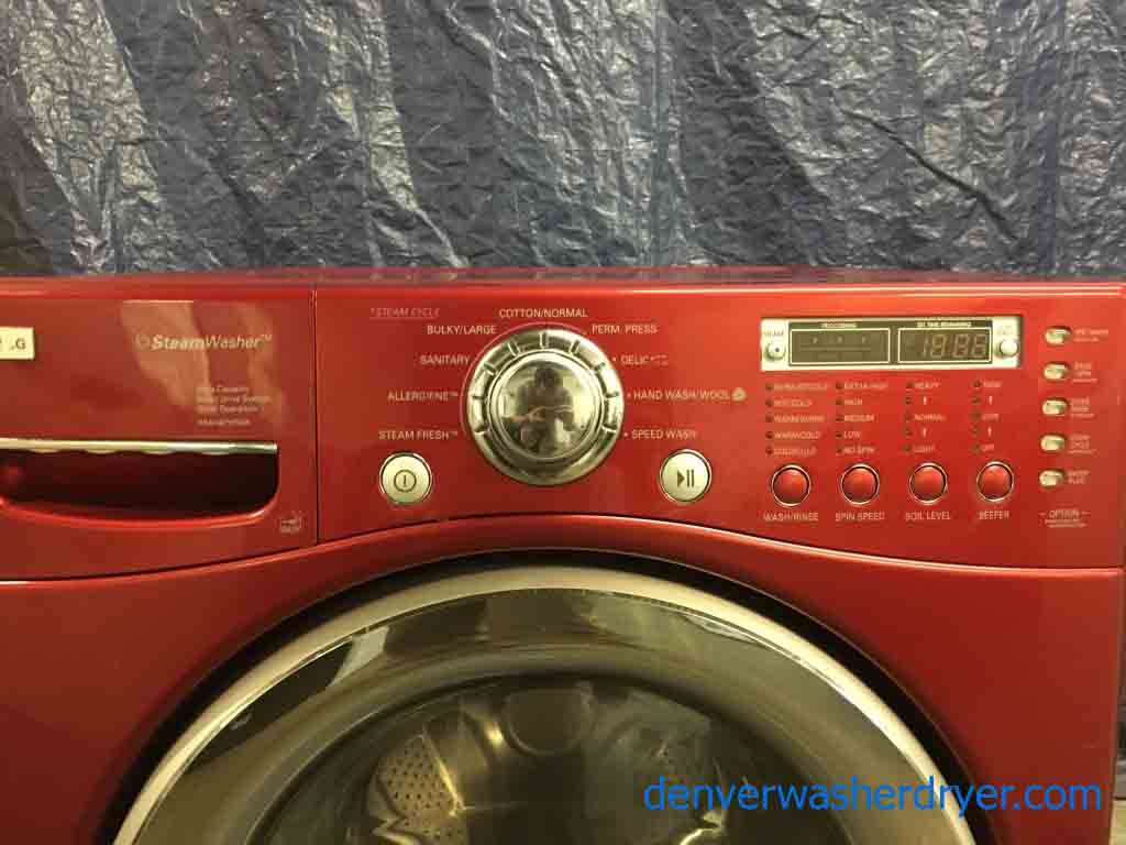 Beautiful Red LG Steam Washer