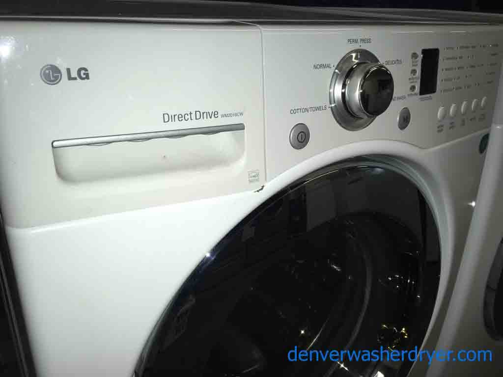 Clean LG Front-Load Washer and Matching Dryer, Stackable, 220v