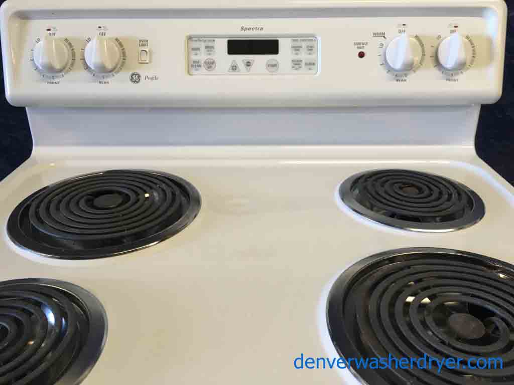 White GE Electric Coil Top Range!