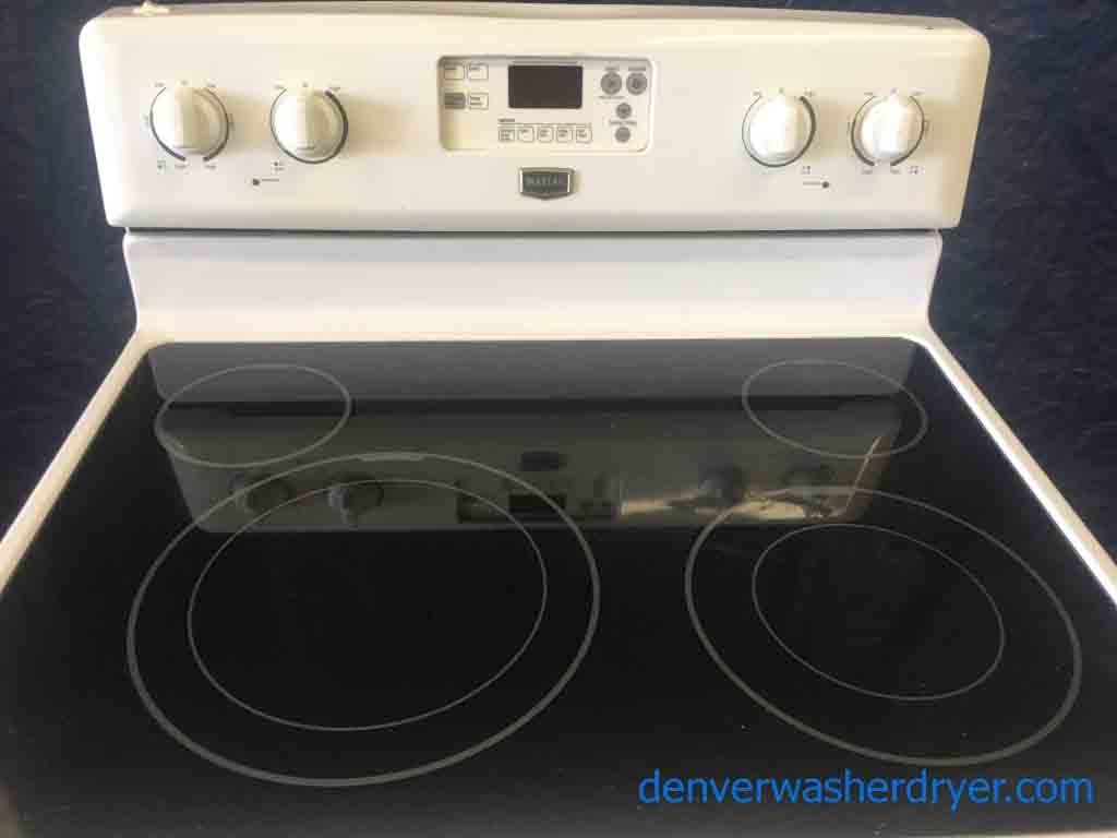 Magnificent Maytag Electric Glass-top Range with Convection Oven!