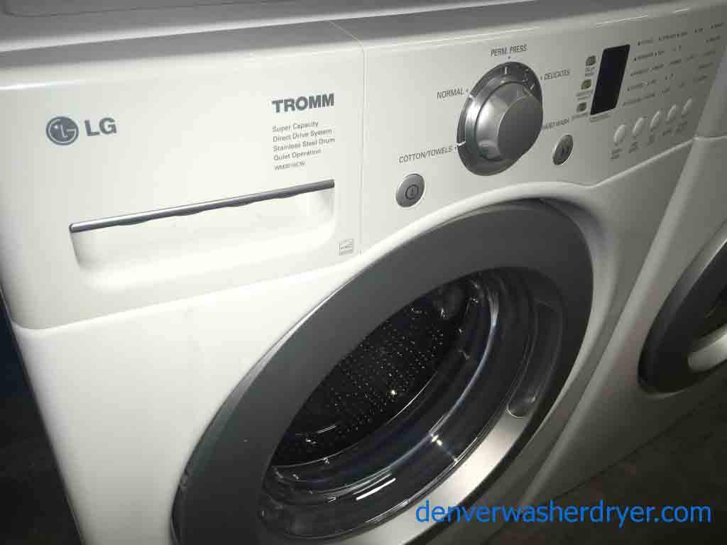 HE White LG Front-loading Washer and Dryer