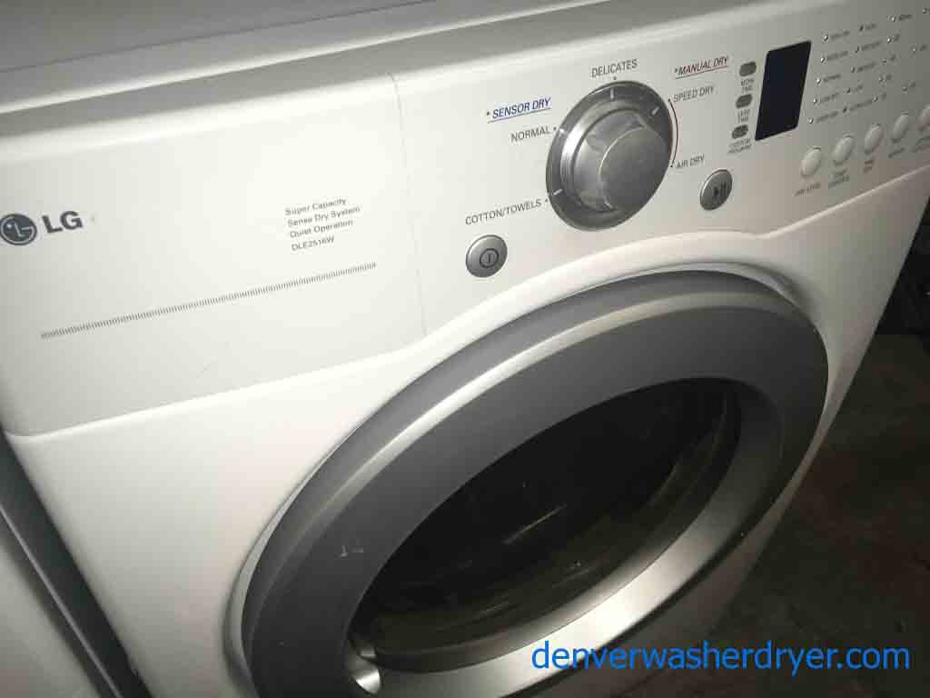 HE White LG Front-loading Washer and Dryer
