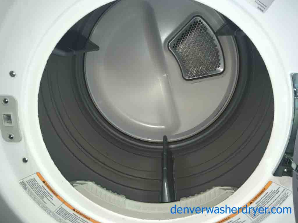 HE White LG Front-loading Washer and Dryer