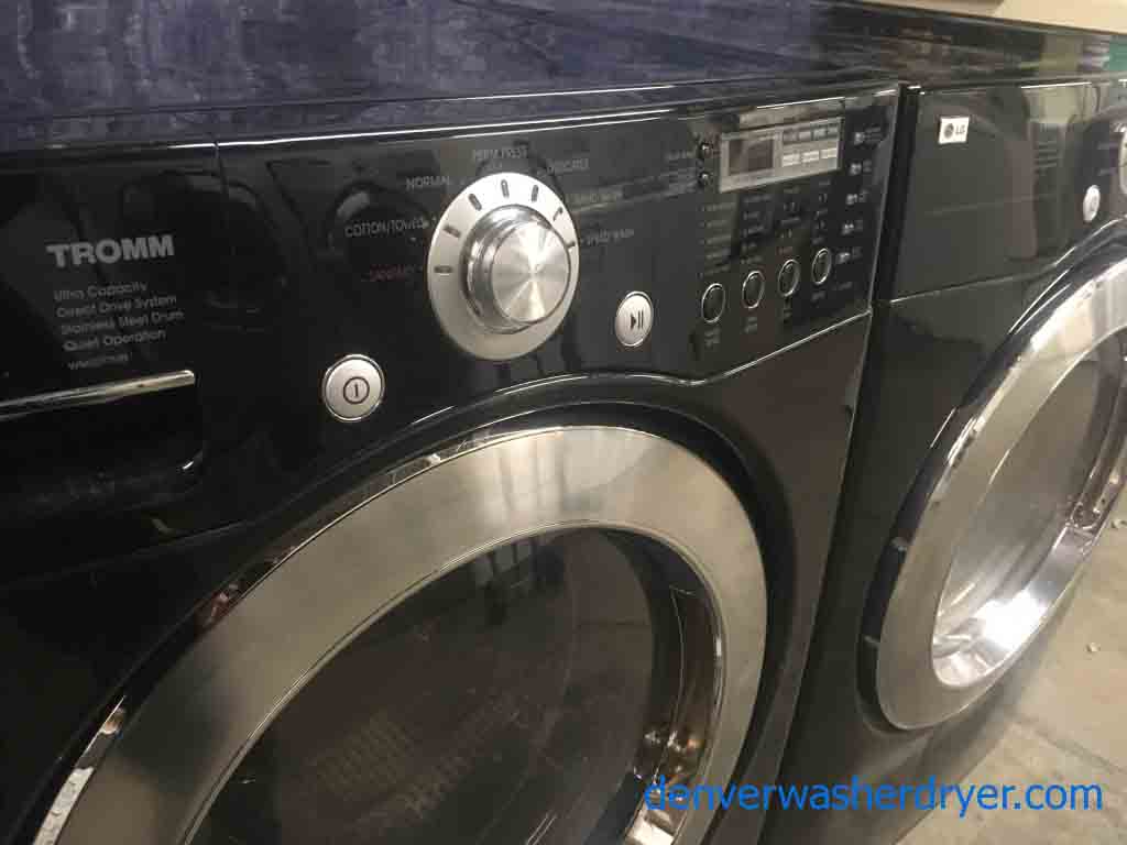 Beautiful Black LG Tromm High Efficiency Stackable Front-Load Laundry Set