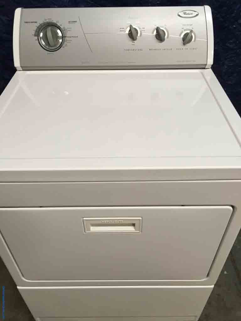 Silver and White Whirlpool Electric Dryer