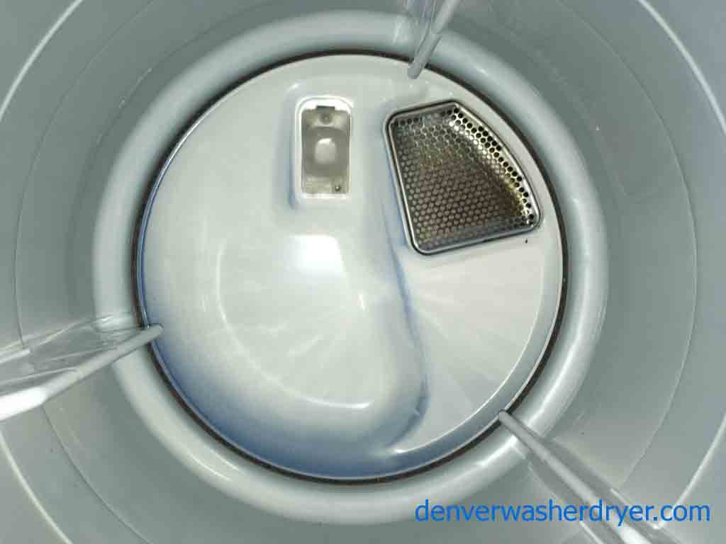 Silver and White Whirlpool Electric Dryer