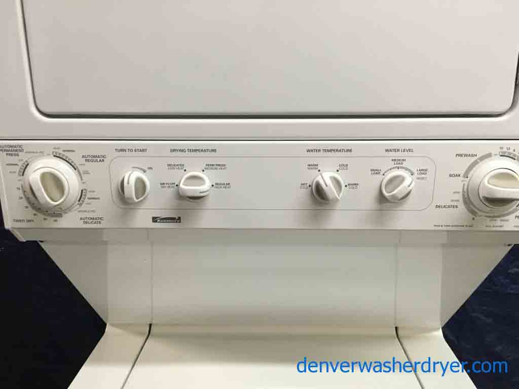 Full-Size 27″ Kenmore Stacker, 220V, Washer/Dryer Combo!
