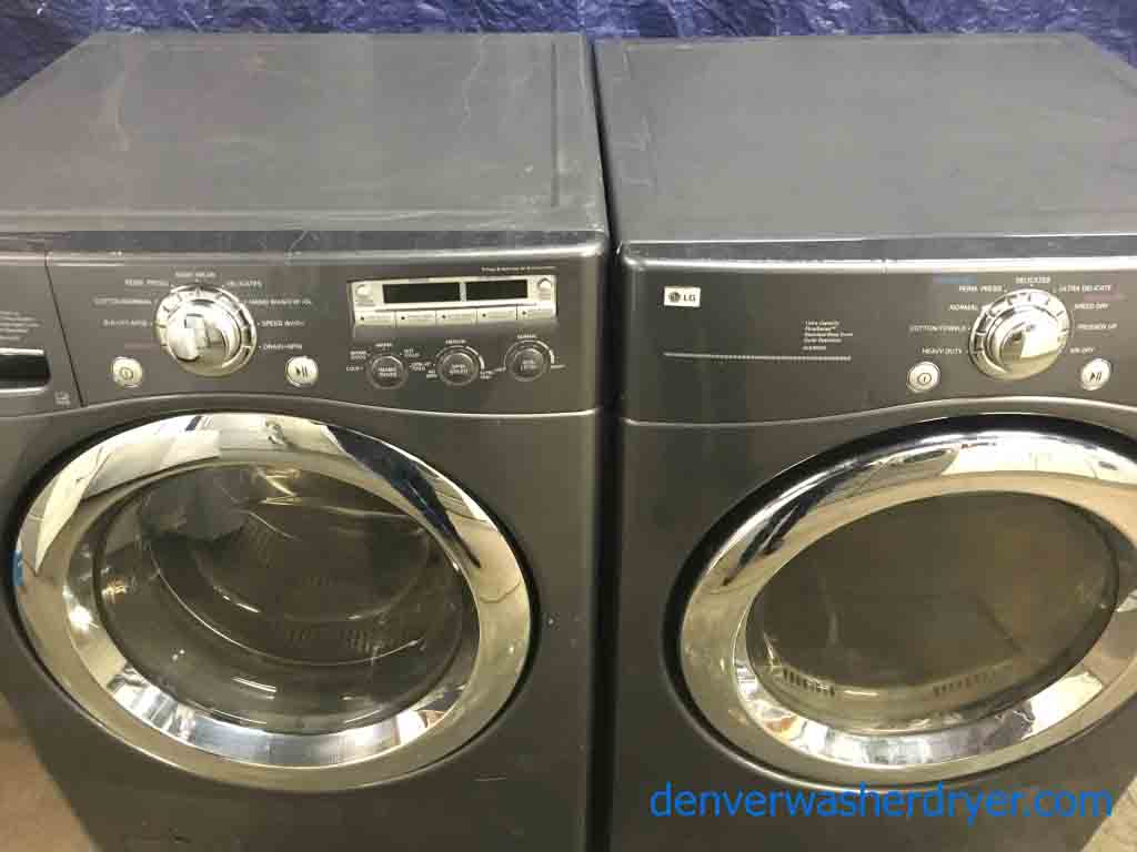 Charcoal Gray LG Tromm Front-Load Set, Scratch/Dent