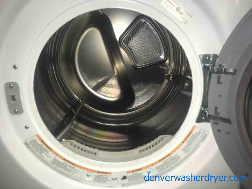 White LG Stackable Front Load Washer and Dryer