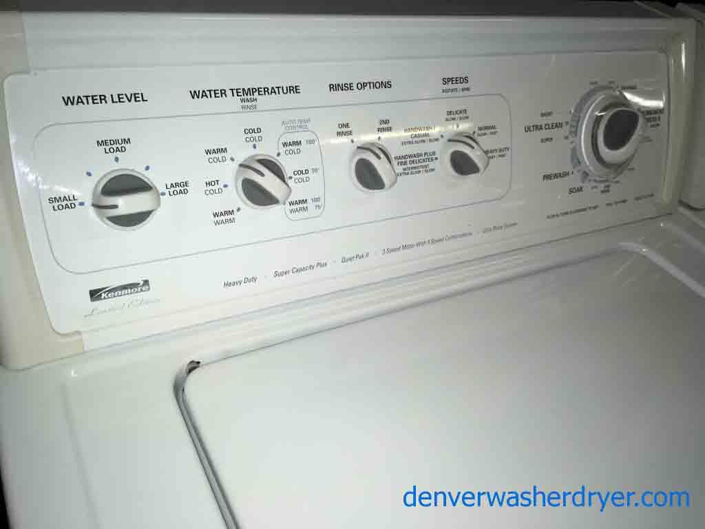 Classic Kenmore Heavy-Duty Washer Dryer Set, 220v, Clean