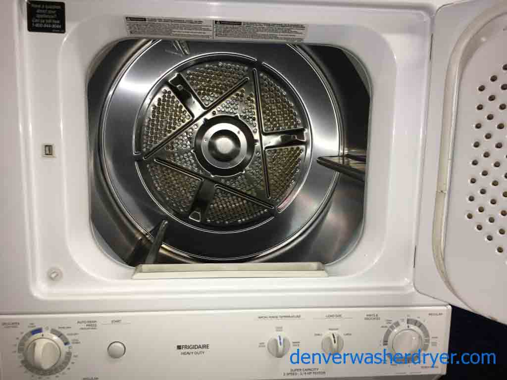 Fetching 27″ Frigidaire Stacked Laundry Center, 220v, Heavy-Duty