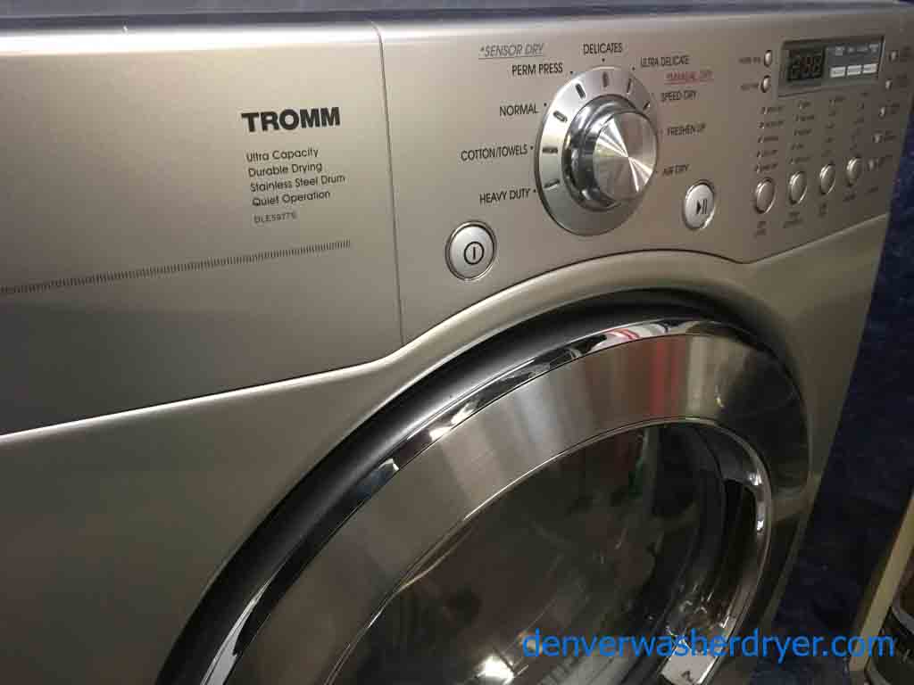 Sleek LG Front-Load Washer Dryer Set on Pedestals, Direct-Drive