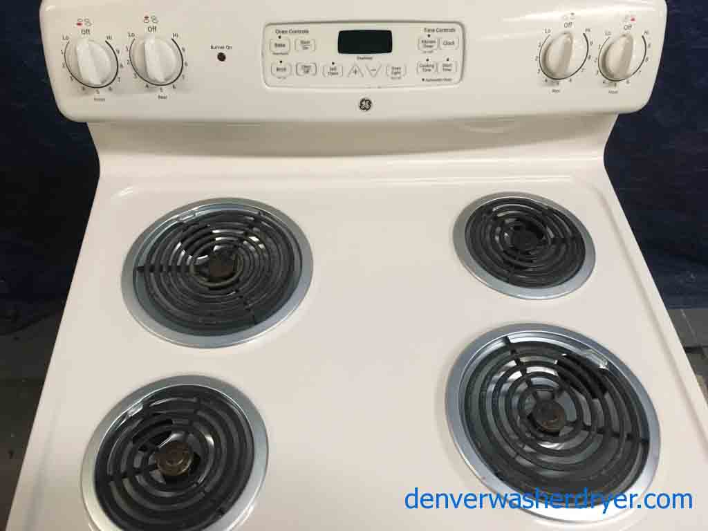 Large Images for Almond GE Range, 220v, 30″, Works Great! 3037