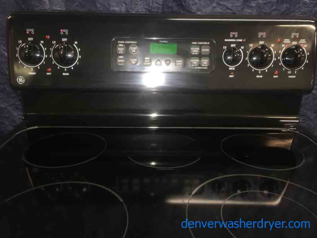 Large Images for Black, Glass Top Electric Range, GE, 5Burner, 30″ 3059