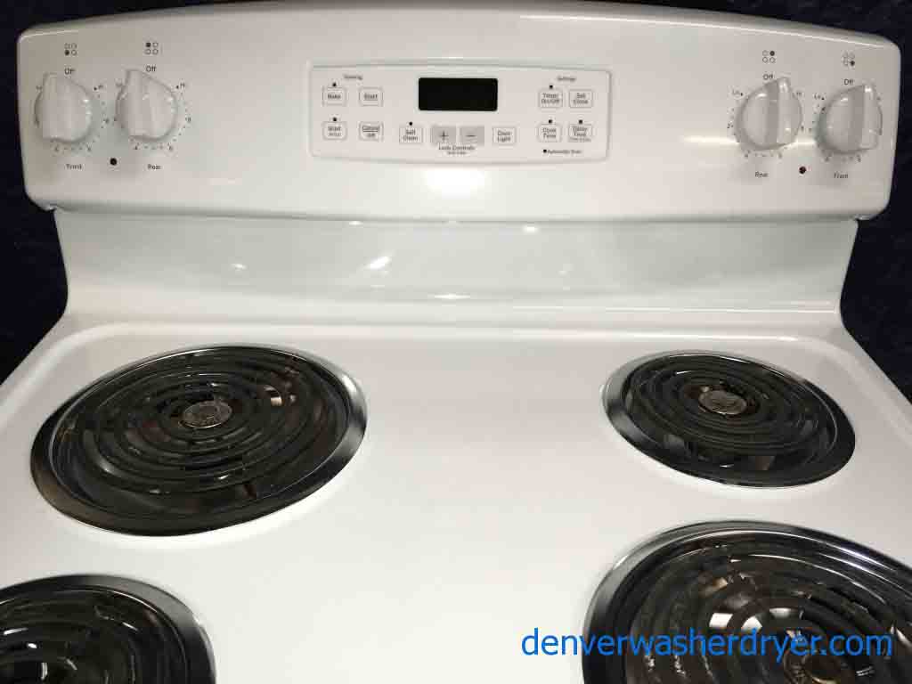 Fantastic White GE Coil Top Stove, Almost New!