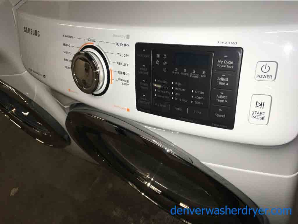 New Samsung Front Load Washer Dryer Set, Stackable, Electric, Steam