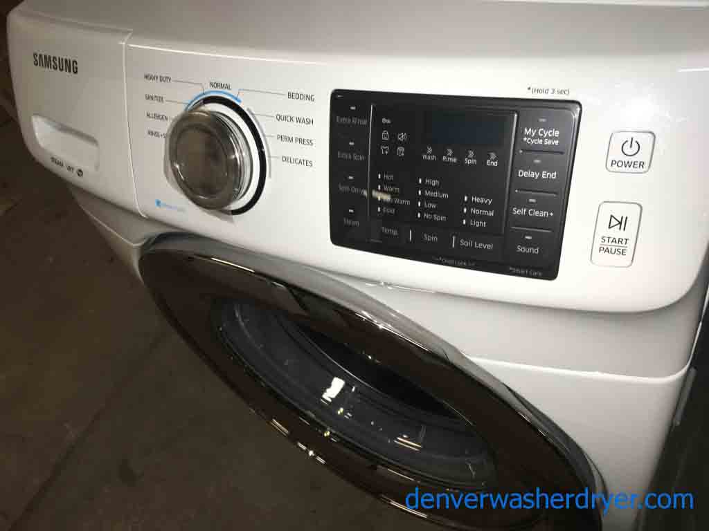 New Samsung Front Load Washer Dryer Set, Stackable, Electric, Steam