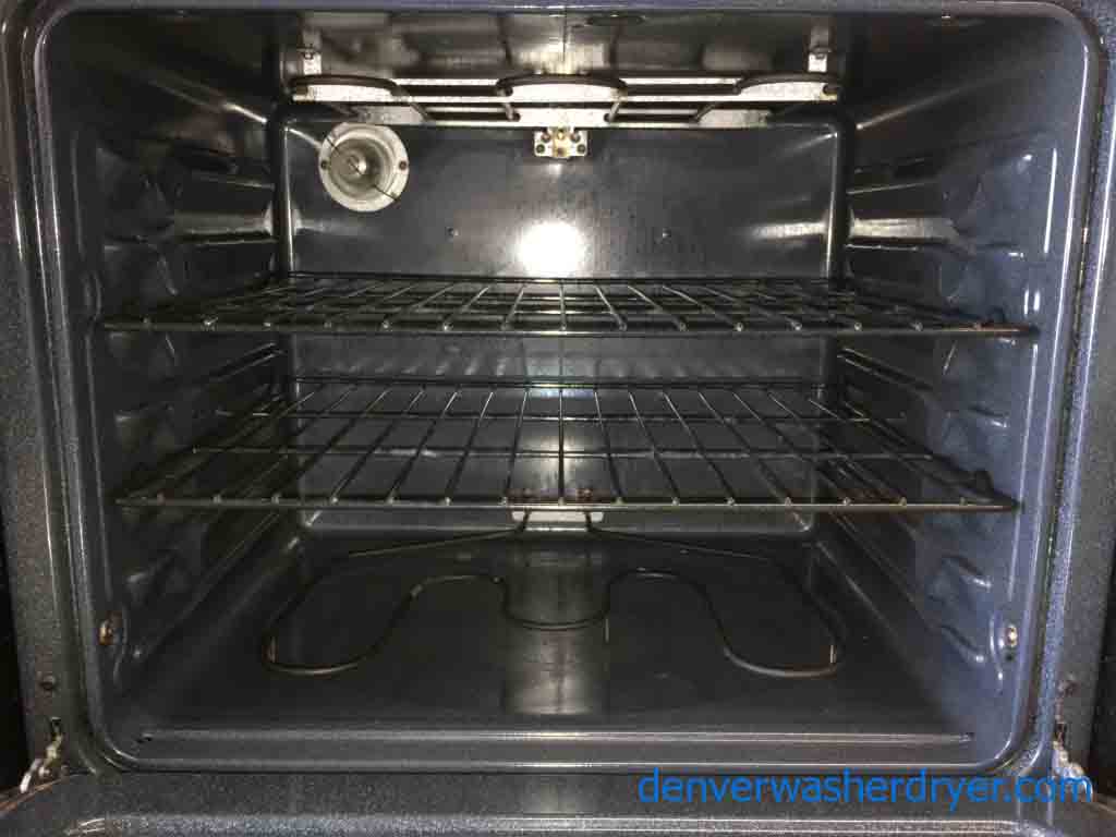 Black and Stainless Coil Top GE Stove, 1-Year Warranty!