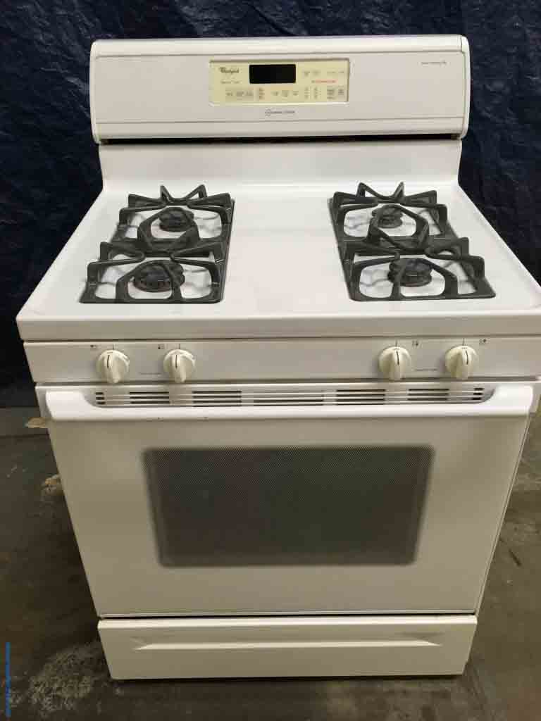 White *GAS* Whirlpool Range, Self-Cleaning, 1-Year Warranty!